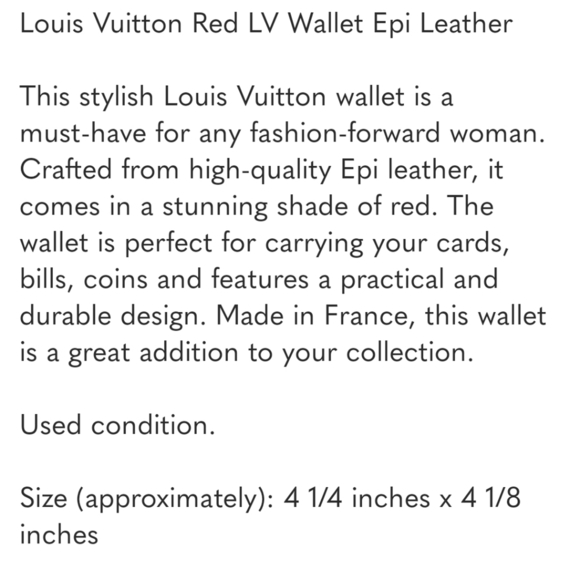 Louis Vuitton Red Epi Leather Wallet MI0901 Made in France of 1991 - Picture 2 of 13
